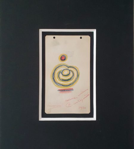 Cadences, couleurs contrepointées, pastel sur papier collé sur carton, 1920, 19,3 x 11,2 cm