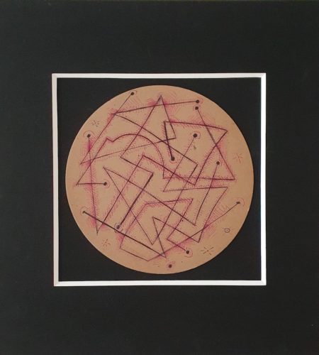 P214 à Voiron, stylo sur carton circulaire, 1935, diamètre 25 cm