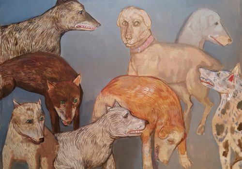 Sacaillan, réunion de chiens, 2017, 90 x 120 cm