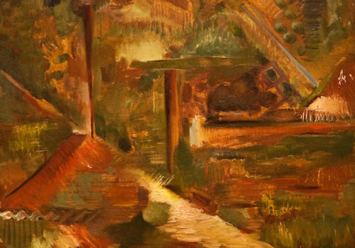 La maison de Rachel, huile sur bois, 61 x 50 cm La maison de Rachel, huile sur bois, 61 x 50 cm