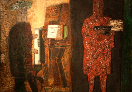 Max Papart - Piano vert et Brun - 1963 - Huile sur toile - 65 x 81 cm
